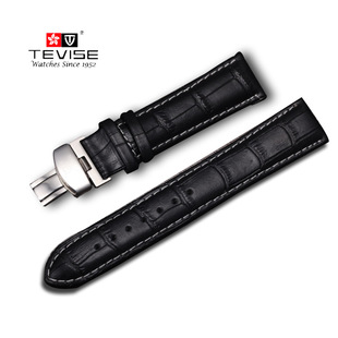 瑞士Tevise特威斯厂家直销手表皮带表带真牛皮头层