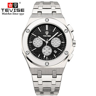 亚马逊款男士六针商务轻奢石英腕表潮流网红钢带名表批发