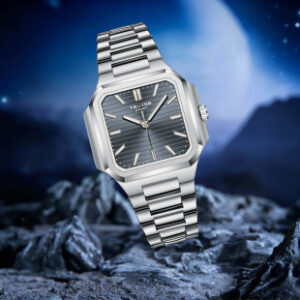 特威斯手表男简约大气方形男款机械表防水钢带商务男表外贸夜光